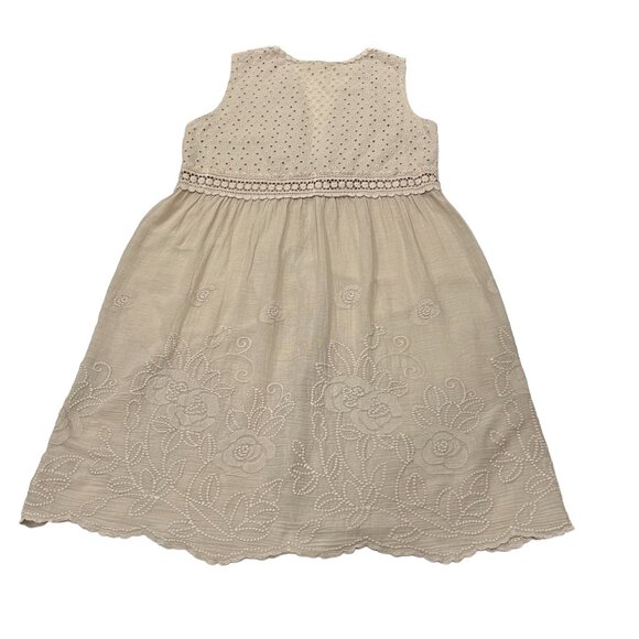 Valentina Naldi Tunic Length Eyelet Cover Up Top, NWT, Tan, OS - Picture 8 of 9